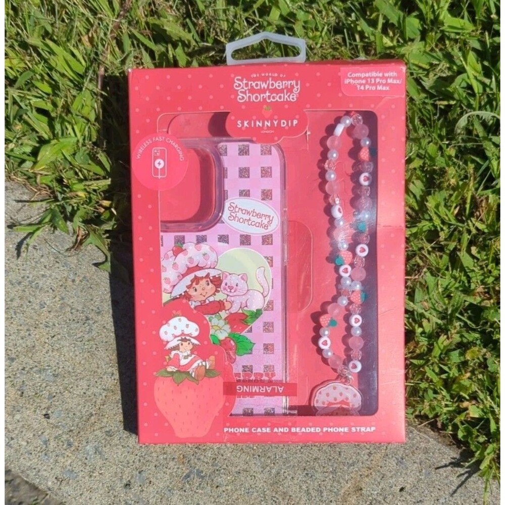 Strawberry Shortcake X Skinny Dip iPhone 13/14 Pro Max Phone Case & Beaded Strap